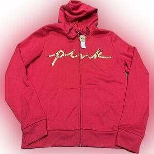 NWT PINK Victoria's Secret Red Hoodie SIZE M